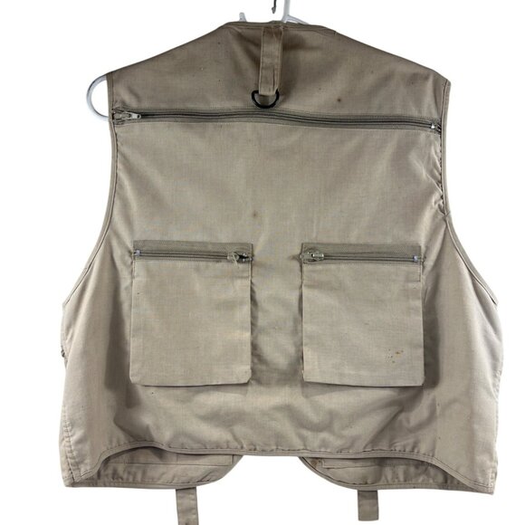 Crystal River Tan Fishing Vest M With Multiple Pockets & Zippers 65a - Picture 3 of 8